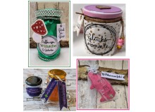 Stickserie ITH - Wunschglas Glücksglas Anhänger & liebe Worte